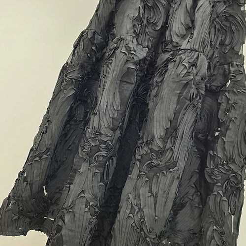 Load image into Gallery viewer, High Elastic Waist Black Pleated Shaped A-line Elegant Half-body Skirt Women Fashion Tide New Spring Autumn 2025 1DH8548
