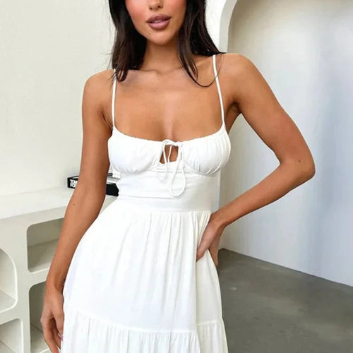 Load image into Gallery viewer, Halter Backless Maxi Long Dress Sexy Vacation Outfits White Black Summer Dresses for Women Clothes 2024 C66-CH28
