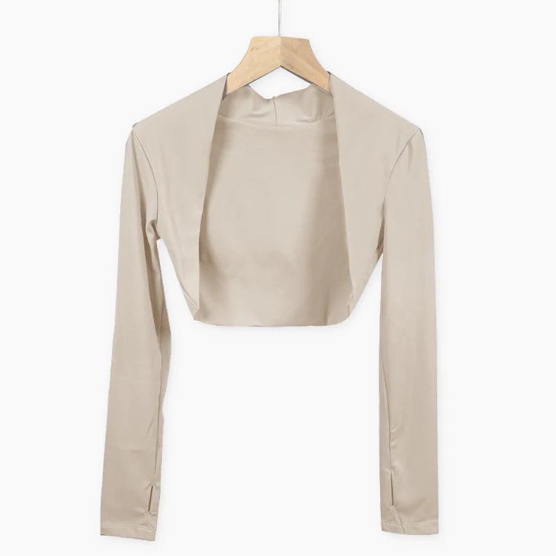 Nylon Dancing Ballet Shawl Women Long Sleeve Yoga Shirts Fitness Crop Top Running Tight Sports Coat Quick Dry Workout Shurg