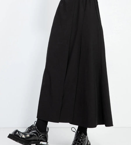 High Elastic Waist Black Irregular Pleated Long Wide Leg Pants New Trousers Women Fashion Tide Spring Autumn 2025 1DJ0963