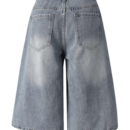 Load image into Gallery viewer, High Waist Black Denim Casual Knee Length Wide Leg Jeans New Women Trousers Fashion Tide Spring Summer 2025 CPG3271
