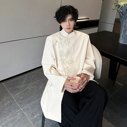 Load image into Gallery viewer, Spring Men&#39;s Suit Coat Solid Color Single Breasted Stand Collar New Chinese Style Fashion Tide Blazer Letter 9W1343
