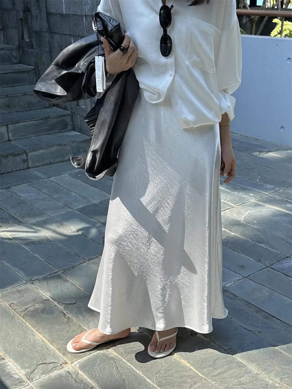 French New Women's Solid Elegant Festival Fishtail Long Skirt Spring Summer High Waist Office Lady Zipper Skirts Fashion Popular