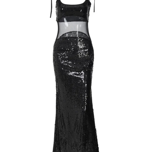 Load image into Gallery viewer, Sexy Lace Patchwork Sequins Bodycon Party Club Evening Dress Women 2025 Spring/Summer New Perspective Slim Vestido

