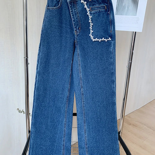 Load image into Gallery viewer, Casual Denim Wide Leg Pants For Women High Waist Loose Solid Minimalist Trousers Female Korean Fashion Clothing
