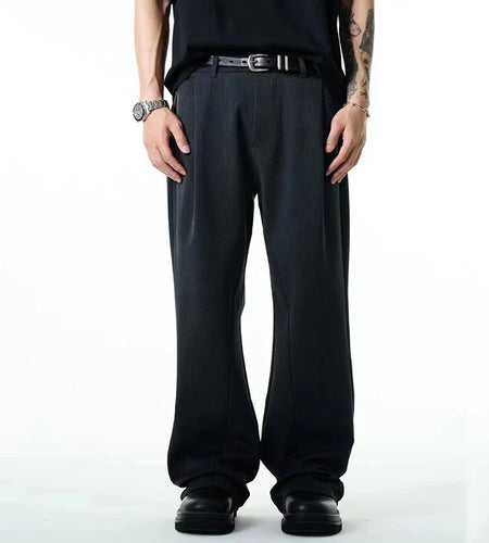Men's Suit Pant Business Straight Leg Trendy New Korean Style Solid Color Stylish Handsome Male Casual Trousers 9W1861