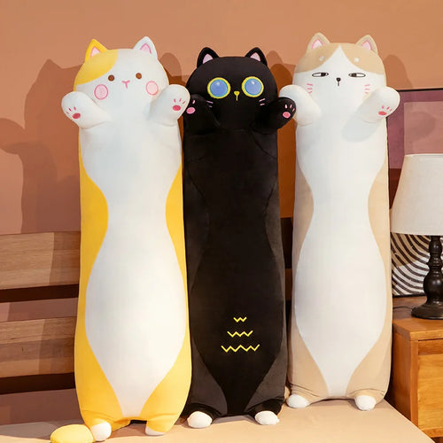 Load image into Gallery viewer, 130cm Kawaii Soft Long Cat Pillow Stuffed Plush Toys Nap Pillow Home Comfort Cushion Boy Girl Birthday Gift Cute Plushies
