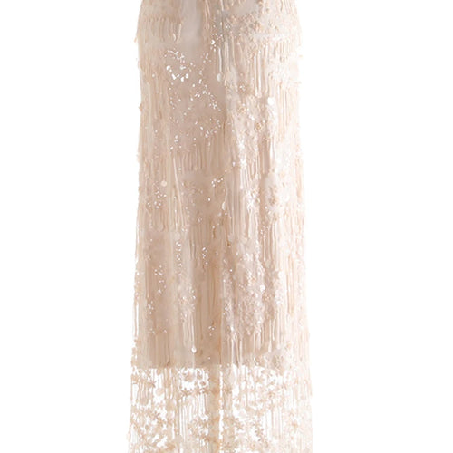 Load image into Gallery viewer, High Elastic Waist Black Sequins Tassels Elegant Long Half-body Skirt Women Fashion Tide New Spring Autumn 2025 1DJ0650
