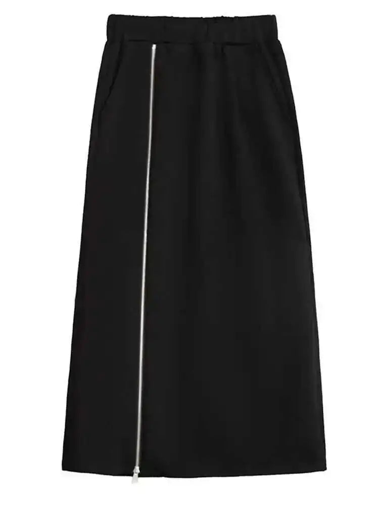 Zipper Sweatshirt Half-body Skirt Two Pieces Suit New Turtleneck Long Sleeve Women Fashion Tide Spring Autumn 2025 1DH7237