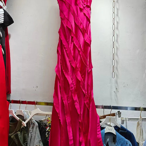 Load image into Gallery viewer, Solid Slimming Long Dresses For Women Square Neck Sleeveless High Waist Temperament Dress Female Fashion Style New
