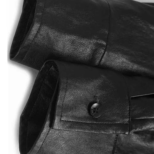 Load image into Gallery viewer, Women Black Pu Leather Pleated Big Size Mini Shirt Dress New Lapel Long Sleeve Fashion Tide Spring Autumn 2025 1DH7337
