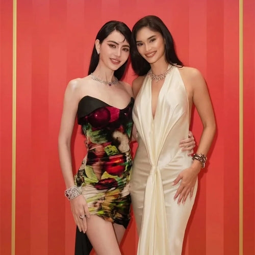 Load image into Gallery viewer, Satin Deep V Neck Backless Sexy Maxi Dress Women Elegant Halter Sleeveless Lace-up High Waist Draped Ruched Long Dress
