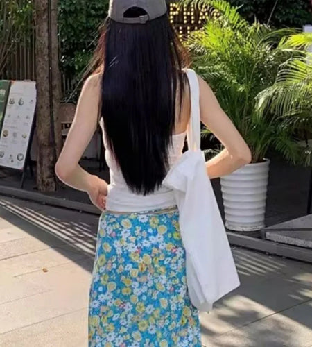 y2k Tube Top Women Summer Flower Embroidery Tie-up Off Shoulder Strapless Sleeveless Bandeau Vest 2000s Streetwear