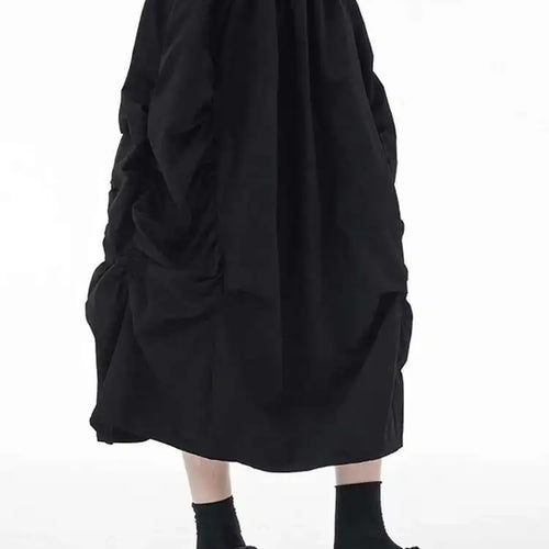 Load image into Gallery viewer, High Elastic Waist Army Green Pleated Irregular Midi Half-body Skirt Women Fashion Tide New Spring Autumn 2025 1DH7789
