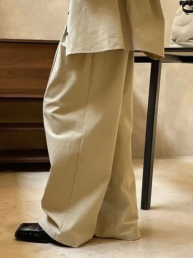 High Waist Black Long Pleated Wide Leg Casual Pants New Loose Fit Trousers Women Fashion Tide Spring Autumn 2025 1DF4438