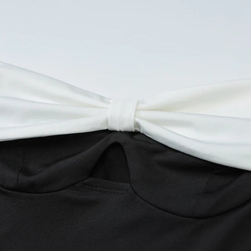 Load image into Gallery viewer, Off-shoulder Backless Sexy Mini Dress For Women Robe Fashion Patchwork Strapless Sleeveless Split Club Party Dress
