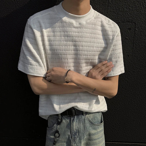 Load image into Gallery viewer, Men's T-shirt New Korean Style Round Neck Casual Solid Color Fanshionable Design Short Sleeves T-shirts Summer 9W1296
