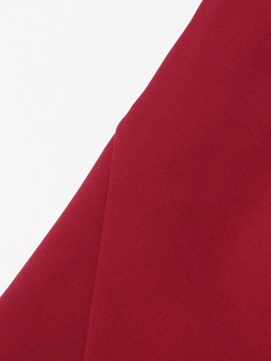 Solid Spliced Temperament Loose Dresses For Women O Neck Long Sleeve High Waist Elegant Dres Female Fashion Style