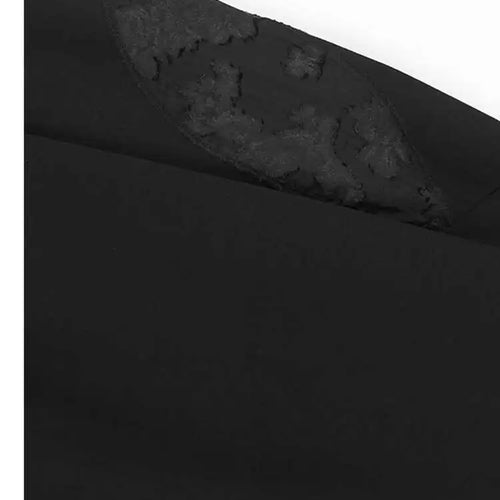 Load image into Gallery viewer, Black Lace Hollow Out Casual Sweatshirt New Round Neck Long Sleeve Women Big Size Fashion Tide Spring Autumn 2025 1DH7096
