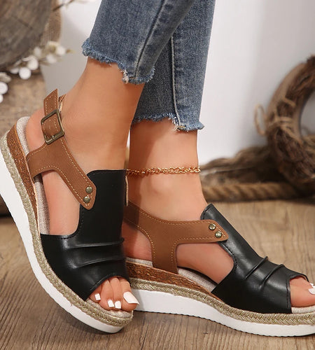 Women's Sandals Peep Toe Heels Sandals For Summer 2025 Wedges Heeled Sandals Shoes Woman Platform Footwear Summer Shoes Women