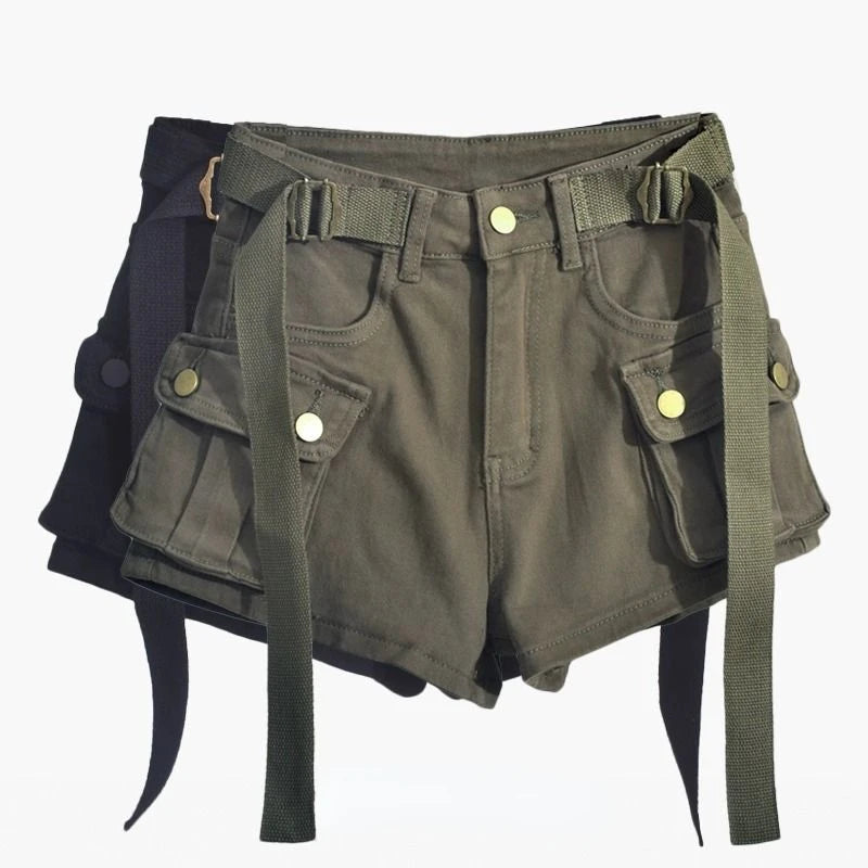 Women's Cargo Pants Denim Shorts 2024 New Botttoms High Waist Casual Summer Y2k Short Fashion Pantalones Cortos De Mujer 49B671