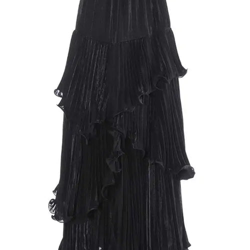 Load image into Gallery viewer, High Elastic Waist Red Pleated Ruffles Irregular Cake Half-body Skirt Women Fashion Tide New Spring Autumn 2025 1DH8130
