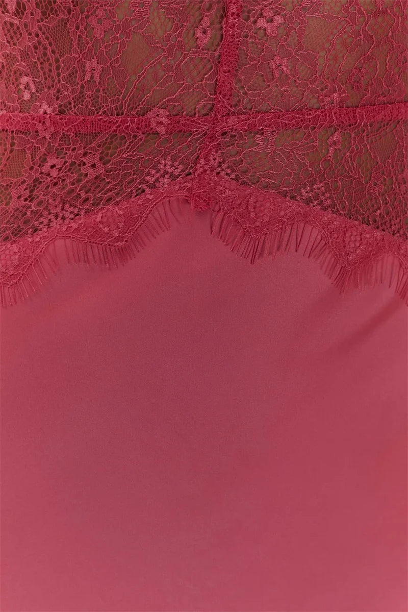 Summer Backless Sexy Maxi Dress Women Gown Patchwork Lace Halter Deep V Neck Sleeveless High Waist Elegant Long Dress