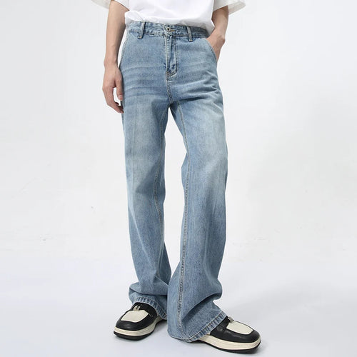 Load image into Gallery viewer, Simple Men Jeans Summer Casual Loose Boot Cut Trousers Zipper Straight Denim Pants Men&#39;s Wear Fashion Tide 9C5974
