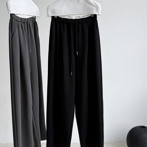 Load image into Gallery viewer, High Elastic Waist Gray White Color-block Long Wide Leg Pants New Trousers Women Fashion Tide Spring Autumn 2025 1DJ0929
