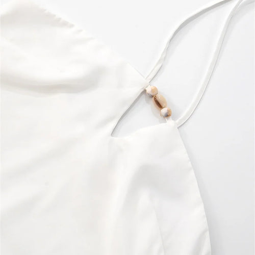 Load image into Gallery viewer, Halter Off-shoulder Backless Sexy Mini Dress Women White Hollow Out Strapless Lace-up A-line Club Dress Summer 2025
