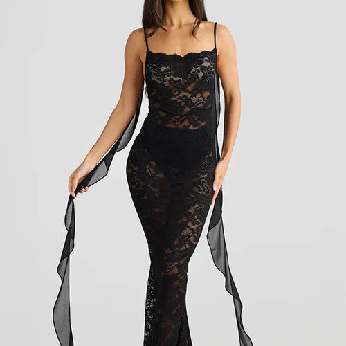 Load image into Gallery viewer, Sexy Sleeveless Lace Patchwork Print Women Backless Party Evening Dress 2024 New Trailing Long Skirt Flowing Vestido
