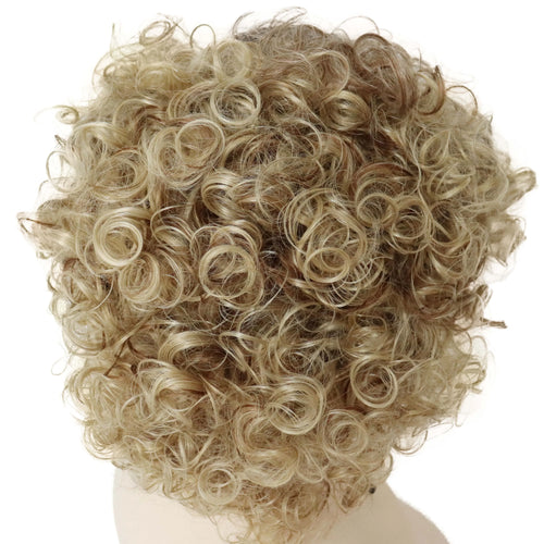 Load image into Gallery viewer, Synthetic Curly Wigs for Women Short Blonde Wig Wtih Bangs Sand Grease Wig Ombre Wigs Halloween Costume Wig Cosplay
