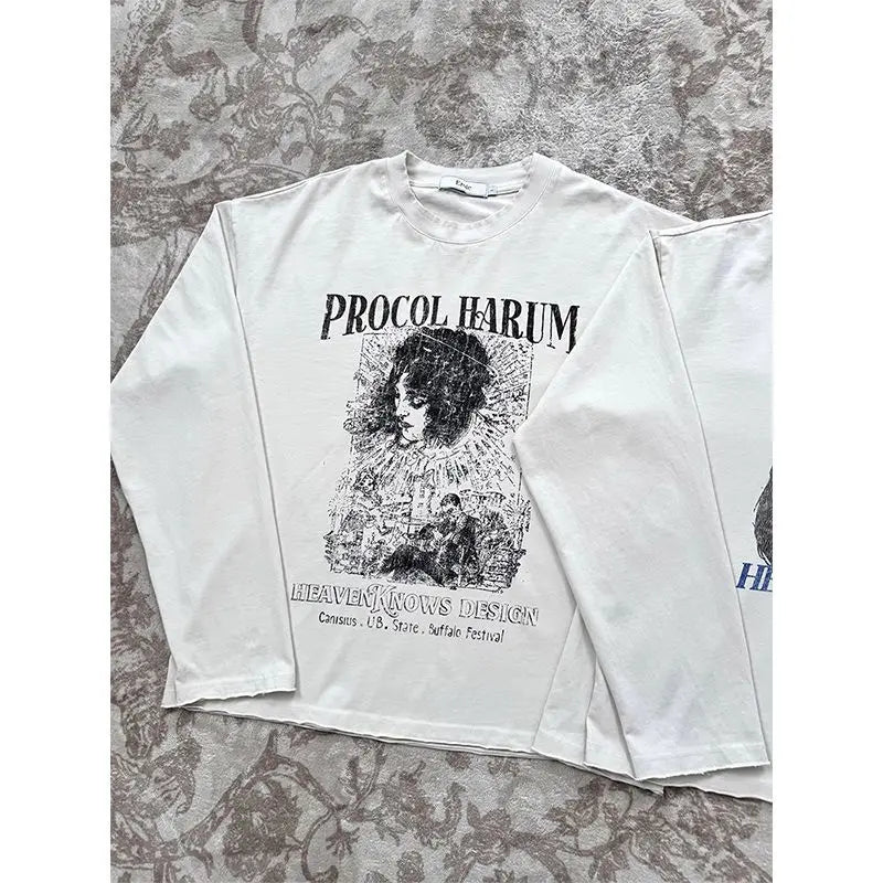 Long Sleeve T-Shirts Vintage Letter Print Japanese Harajuku Women Clothing Y2k Grunge Tops Loose Casual Tees Streetwear Female