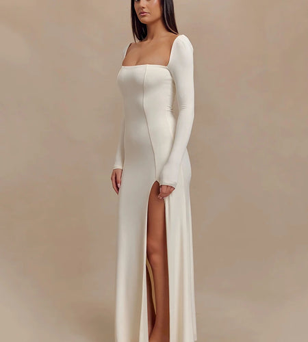 Elegant Long Sleeve Bodycon Party Evening Dress Female Sexy Split Tight Women Vestido Autumn/Winter New2024 Clothing