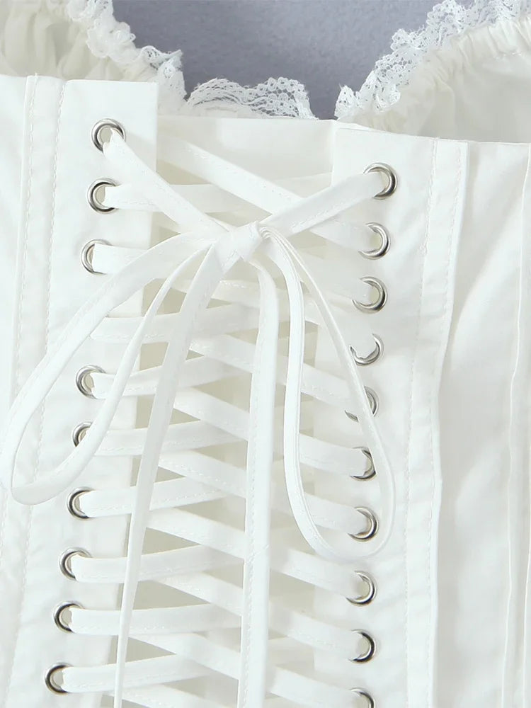 Women Summer Vintage Solid Bow Tied Cropped Tank Tops Fashion Square Collar Sleeveless Backless Female Casual Chic Tops