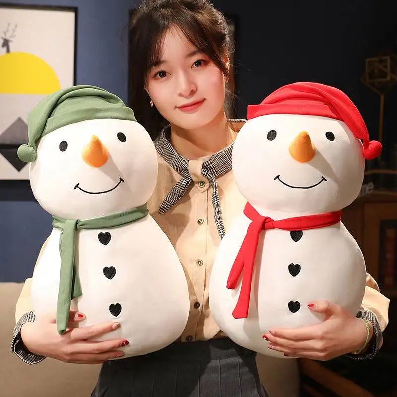 30cm-80CM Cute Cartoon Big White Snowman Plush Toy Soft Stuffed Pillow Dolls Winter Christmas Home Decor Gifts For Children