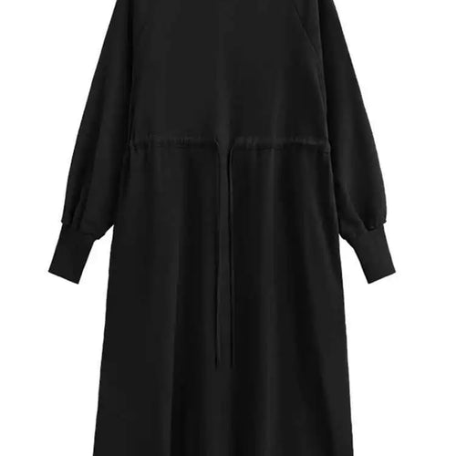 Load image into Gallery viewer, Women Army Green Big Size A-line Long Dress New Round Neck Long Sleeve Loose Fashion Tide Spring Autumn 2025 1DH3874
