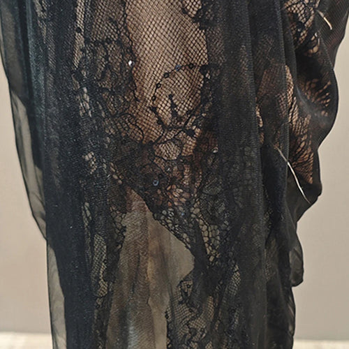 Load image into Gallery viewer, Solid Spliced Lace Slimming Dresses For Women Strapless Sleeveless High Waist Temperament Dress Female Fashion New
