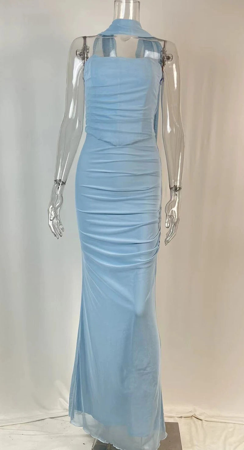 Sexy Two Pieces Sets For Women Strapless Off-shoulder Sleeveless Tops And Elegant High Waist Long Skirt Two Pieces Sets