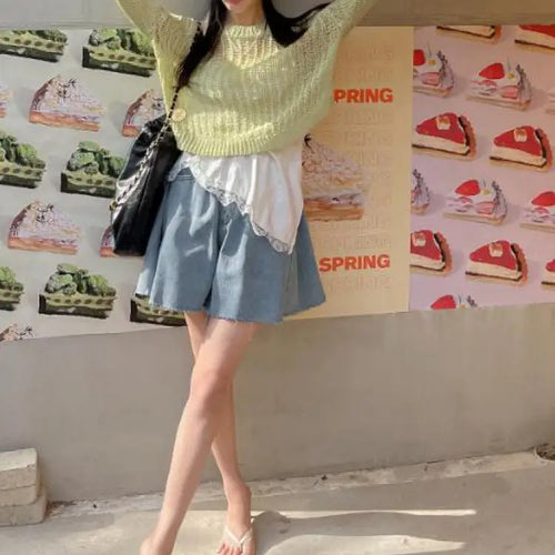 Load image into Gallery viewer, Black Washed Wide-leg Denim Shorts Woman All-match Blue Streetwear Fashion Casual Button Pockets High Waist Summer Korean Style
