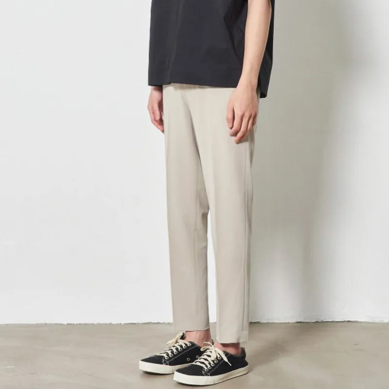 Men's Suit Pants New Spring Handsome Loose Straight Stylish Korean Fanshion Male Trousers Solid Color 2025 Trend 9W1433