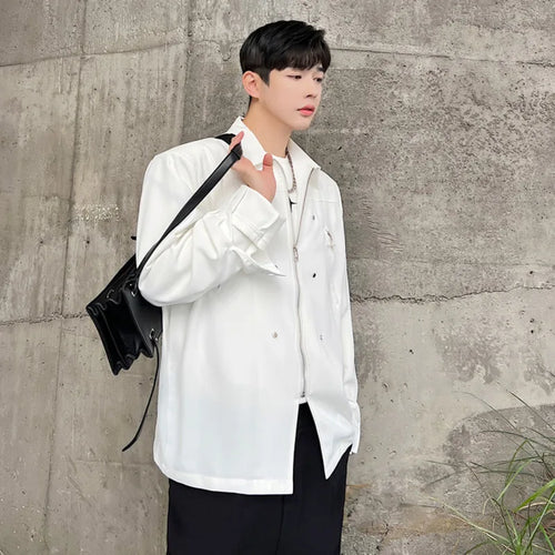 Load image into Gallery viewer, Male Shirts New Trendy Long Sleeve Men Shirt Multi Zipper Design Loose Casual Men's Single Breasted Clothing Trend 9W1400
