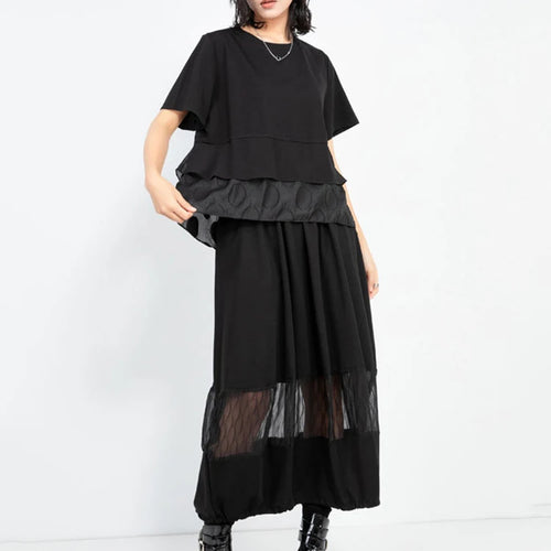 Load image into Gallery viewer, High Elastic Waist Black Mesh Perspective Casual Bud Half-body Skirt Women Fashion Tide New Spring Autumn 2025 1DJ0978
