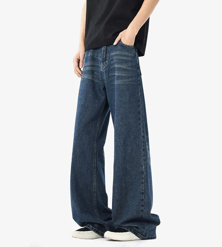 Men's Jeans Straight Wide Leg Trendy Gradient Color Tide New American Style High Street Male Summer Clothing 2025 9W1853