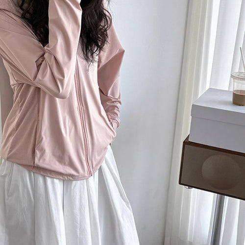 Load image into Gallery viewer, Gray Sunscreen Thin Big Size Casual Jacket New Hooded Long Sleeve Women Coat Fashion Tide Spring Autumn 2025 1DJ1562
