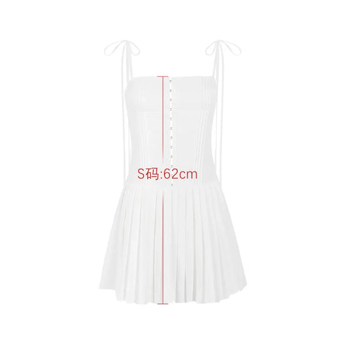 Load image into Gallery viewer, Summer White A Line Dress Elegant Spaghetti Strap Bodycon Party Dresses Casual Ruched Holiday Dress Women 2023

