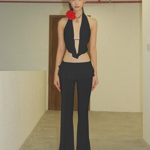 Load image into Gallery viewer, Sexy Tight Elastic Pants Women Slim Fit Flower Ruffle Edge Female Slim Fit Party Nightclub Fashion Street Pants
