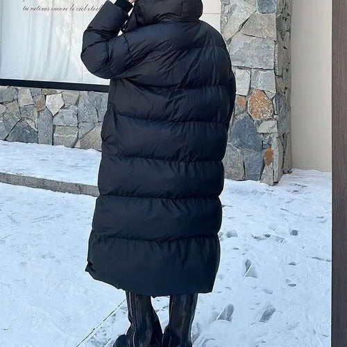 Load image into Gallery viewer, Black Thick Long Warm Big Size Hooded Cotton-padded Coat Long Sleeve Women Parkas Fashion New Autumn Winter 2025 1DH8321
