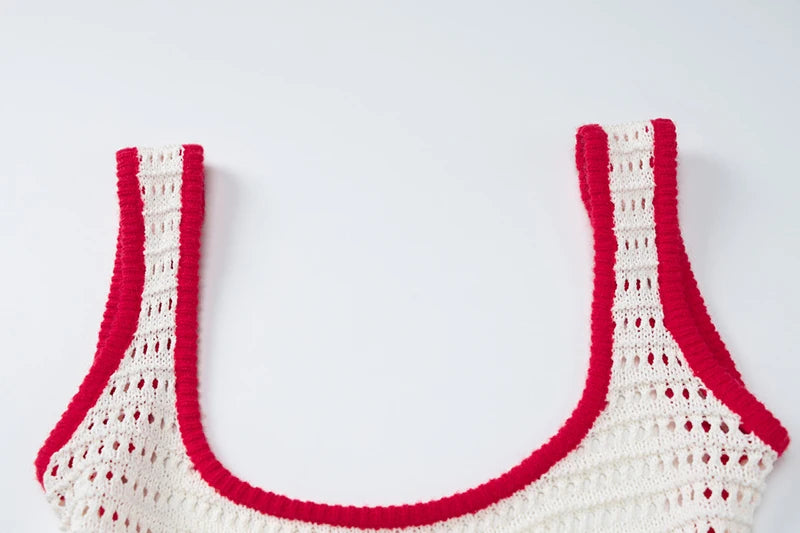 Hollow Out Backless Knit Maxi Dress For Women White Spaghetti Strap Sleeveless Bodycon Club Party Sexy Knitted Dress