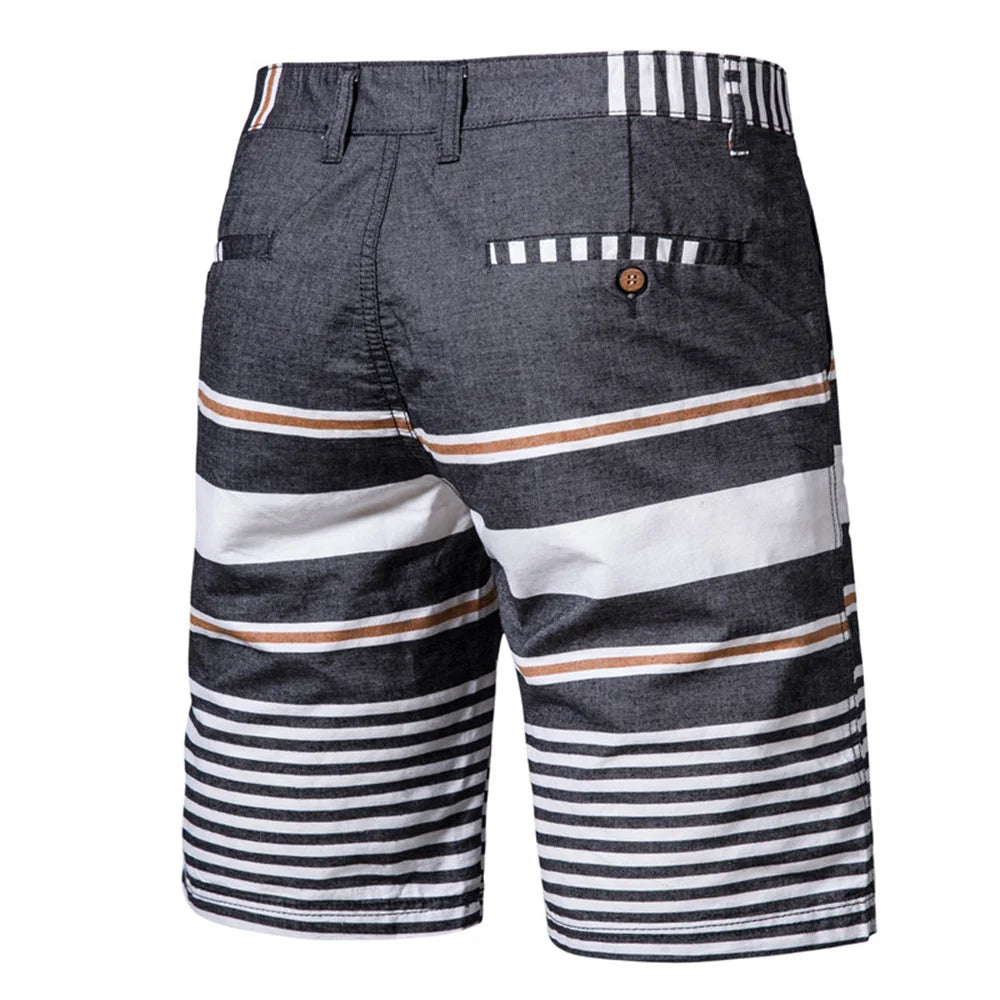 Casual Shorts Men 100% Cotton Striped Men's Sports Shorts Summer Outdoor High Quality Fahion Shorts for men